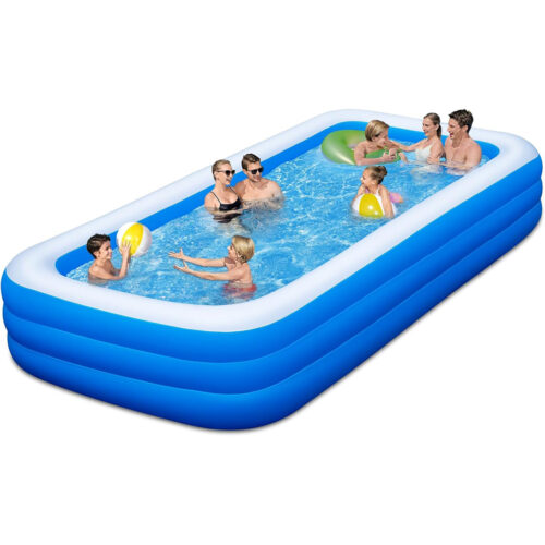 Extra Large Inflatable Swimming Pool - 145" X 74" X 22" Oversized Thickened Blow Up Pool