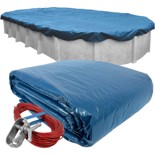 18 x 33 ft Heavy Duty Blue Winter Oval Pool Cover
